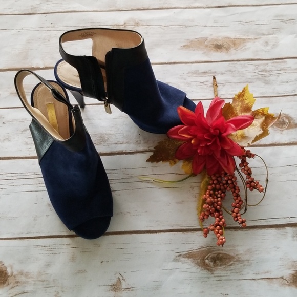 Louise et Cie Shoes - Louise et Cie Blue Suede/Black Leather Shoes